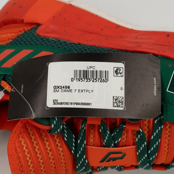 Adidas Dame 7 EXTPLY University of Miami Hurricanes GX3456 Basketball size 6.5 - Picture 8 of 8